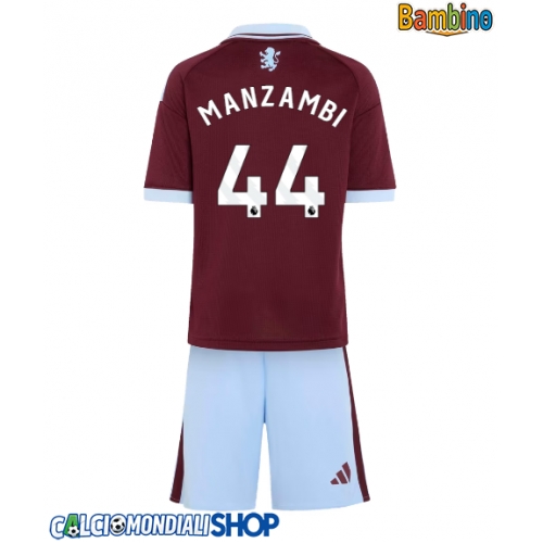 Maglie da calcio Aston Villa Johan Manzambi #44 Prima Maglia Bambino 2026-27 Manica Corta + Pantaloni corti)
